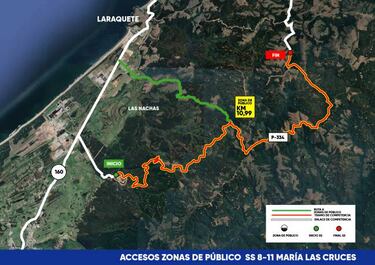 Mapas y zonas de espectadores de la fecha del WRC en Chile