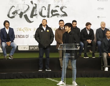 Carlos Soler durante la presentación del partido.