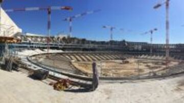 ESTADO ACTUAL. Las obras en el futuro estadio del Atl&eacute;tico de Madrid est&aacute;n muy avanzadas. Hoy podr&aacute;n verlo los pe&ntilde;istas rojiblancos.
 