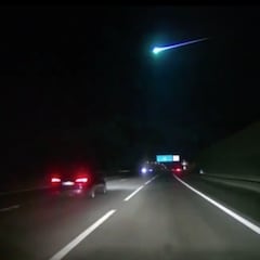 Where did the green meteorite seen over Spain and Portugal land?