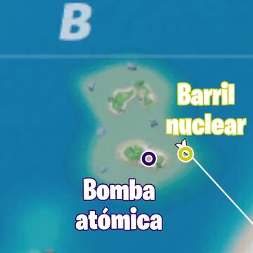 Ubicaci&oacute;n del barril nuclear y de la bomba at&oacute;mica