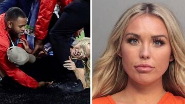 Lo que no se vio del Super Bowl: una modelo saltó al campo y fue detenida