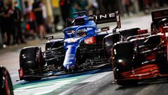 ALONSO Fernando (spa), Alpine F1 A521, action during Formula 1 Gulf Air Bahrain Grand Prix 2021 from March 26 to 28, 2021 on the Bahrain International Circuit, in Sakhir, Bahrain - Photo Florent Gooden / DPPI
 AFP7 
 27/03/2021 ONLY FOR USE IN SPAIN