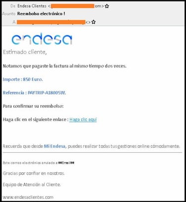 Endesa no te va a devolver 850 euros, así funciona esta estafa