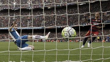 Imagen del gol de Neymar en el Bar&ccedil;a-Espanyol.