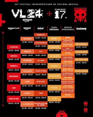 Horarios Domingo 17 de marzo Vive Latino