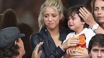 El disgusto de Milán Piqué por la eliminación de España. @shakira