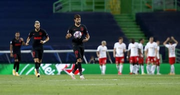 Diego Costa tras el primer gol del Leipzig.