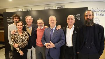 De izquierda a derecha, Josep Heredia, Stéphanie Oyonarte Da Rocha, Jesús Álvarez, Bernard Gaspar, Manuel Campo Vidal, Juan Ramón Lucas y Jorge Martínez, en la presentación de la campaña La noticia de nuestra vida.