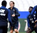 Griezmann, feliz durante el entrenamiento de Francia