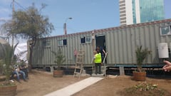 El improvisado camarín que utilizó la U en Cavancha