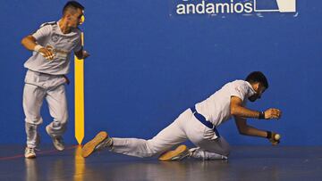 Imagen del partido de pelota a mano por parejas del Campeonato de Europa de Clubes de Pelota.