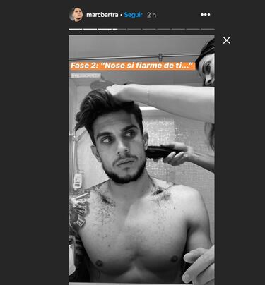 Marc Bartra se suma a la moda del confinamiento y también se rapa la cabeza