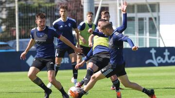 David Garc&iacute;a y Torr&oacute; en un entrenamiento anterior. 