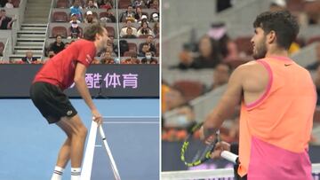 Y el ‘Óscar’ es para... ¡Medvedev!: la gracieta del ruso que sacó la sonrisa de Alcaraz