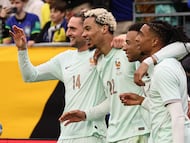 France had Dayot Upamecano sent off early in the second half, but beat Brazil thanks to goals by Kylian Mbappé and Hugo Ekitiké. Bremer scored for the Brazilians.