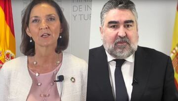 Los ministros Maroto y l Rodríguez Uribes durante su intervención.