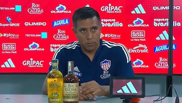 César Farías, DT de Junior, analiza la victoria sobre Tolima.