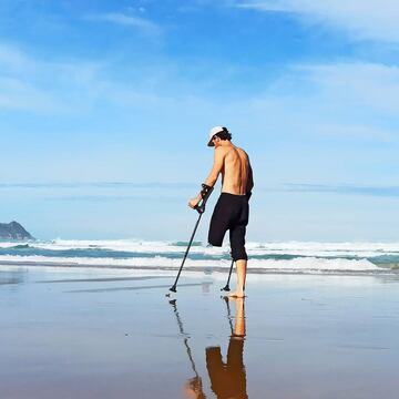 Ibon, en la playa de Zarautz.