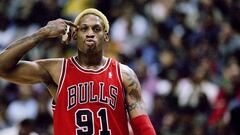 Dennis Rodman durante un partido en Maryland con los Bulls