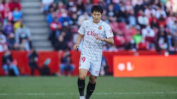 Kang-in Lee of RCD Mallorca in action during the spanish league, La Liga Santander, football match played between Granada CF and RCD Mallorca at Nuevo Los Carmenes stadium on December 19, 2021, in Granada, Spain.
AFP7
19/12/2021 ONLY FOR USE IN SPAIN
