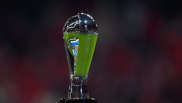 The Champion Trophy during the game Toluca vs Pachuca, corresponding to first leg of the great final of the Torneo Apertura 2022 of the Liga BBVA MX, at Nemesio Diez Stadium, on October 27, 2022.
<br><br>
Trofeo de Campeon durante el partido Toluca vs Pachuca, correspondiente a la ida de la gran final del Torneo Apertura 2022 de la Liga BBVA MX, en el Estadio Nemesio Diez, el 27 de octubre de 2022.