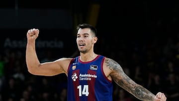 Willy Hernangómez, durante el partido de Liga Endesa contra el Bilbao Básquet en el Palau blaugrana.