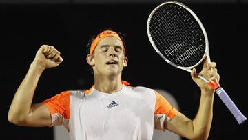 Dominic Thiem celebra la victoria ante el español Pablo Carreño.