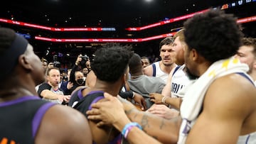 The Dallas Mavericks and the Phoenix Suns get in to an altercation during game 7 of the series.