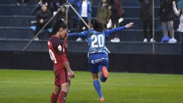 MALAGA CF - SEVILLA CELIA RUANO CELEBRA EL 3-1