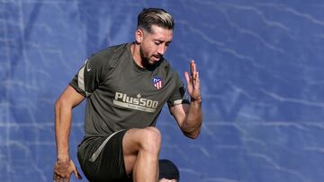 H&eacute;ctor Herrera, durante un entrenamiento del Atl&eacute;tico.