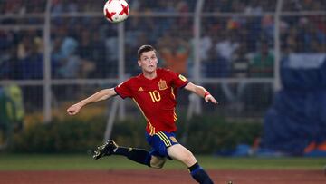 Soccer Football - FIFA Under 17 World Cup Final - England vs Spain - Vivekananda Yuba Bharati Krirangan, Kolkata, India - October 28, 2017 Spain’s Sergio Gomez in action REUTERS/Danish Siddiqui