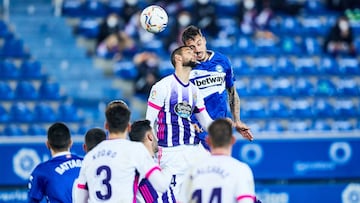 Joselu of Deportivo Alaves during the Spanish league, La Liga Santander, football match played between Deportivo Alaves and Real Valladolid CF at Mendizorroza stadium on February 5, 2021 in Vitoria, Spain.
AFP7
05/02/2021 ONLY FOR USE IN SPAIN