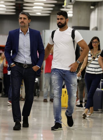 Locura por Diego Costa en su llegada a Madrid