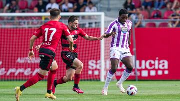 Boyomo, en el amistoso ante el Mirandés.
