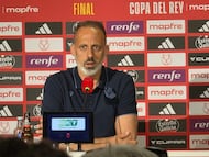 Pellegrino Matarazzo, entrenador de la Real Sociedad, en la rueda de prensa previa a la final.