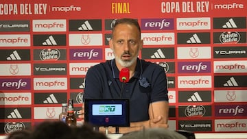 Pellegrino Matarazzo, entrenador de la Real Sociedad, en la rueda de prensa previa a la final.