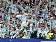 El cabezazo que conectó para hacer el primer gol madridista no tiene nada que envidiar a los grandes killers europeos. Muy activo, estuvo a punto de provocar un penalti.