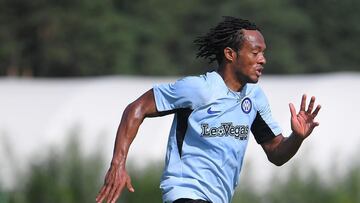 Juan Guillermo Cuadrado en un entrenamiento de Inter.