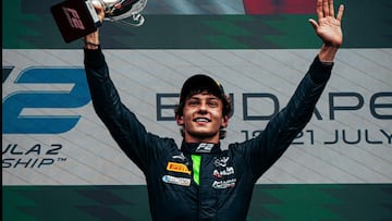 Kimi Antonelli ganando la segunda carrera de la Fórmula 2