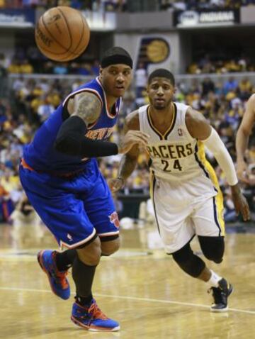 Pacers 93 - Knicks 82 (3-1). Carmelo Anthony y Paul George.