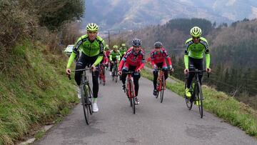 El Euskaltel, en el entrenamiento.