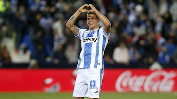 Silva celebra un gol al Real Madrid en Butarque como jugador del Leganés.