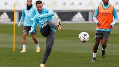 Eden Hazard, durante un entrenamiento del Real Madrid.