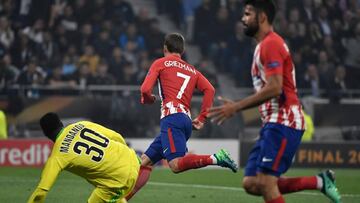 Griezmann en el momento del primer gol al Marsella