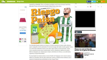 Diario Olé: Atlético Nacional, el riesgo paisa en Copa