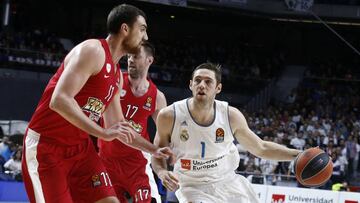 Fabien Causeur, durante el partido entre el Real Madrid y el Olympiacos.