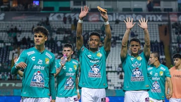 during the 12th round match between Leon and Puebla as part of the Torneo Clausura 2024 Liga BBVA MX at Nou Camp Stadium on March 16, 2024 in Leon, Guanajuato, Mexico.