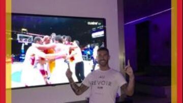 Los deportistas celebran la clasificación de España a la final