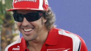 <b>LUCE SONRISA. </b>Fernando Alonso se muestra confiado en que el Ferrari responda en Valencia.